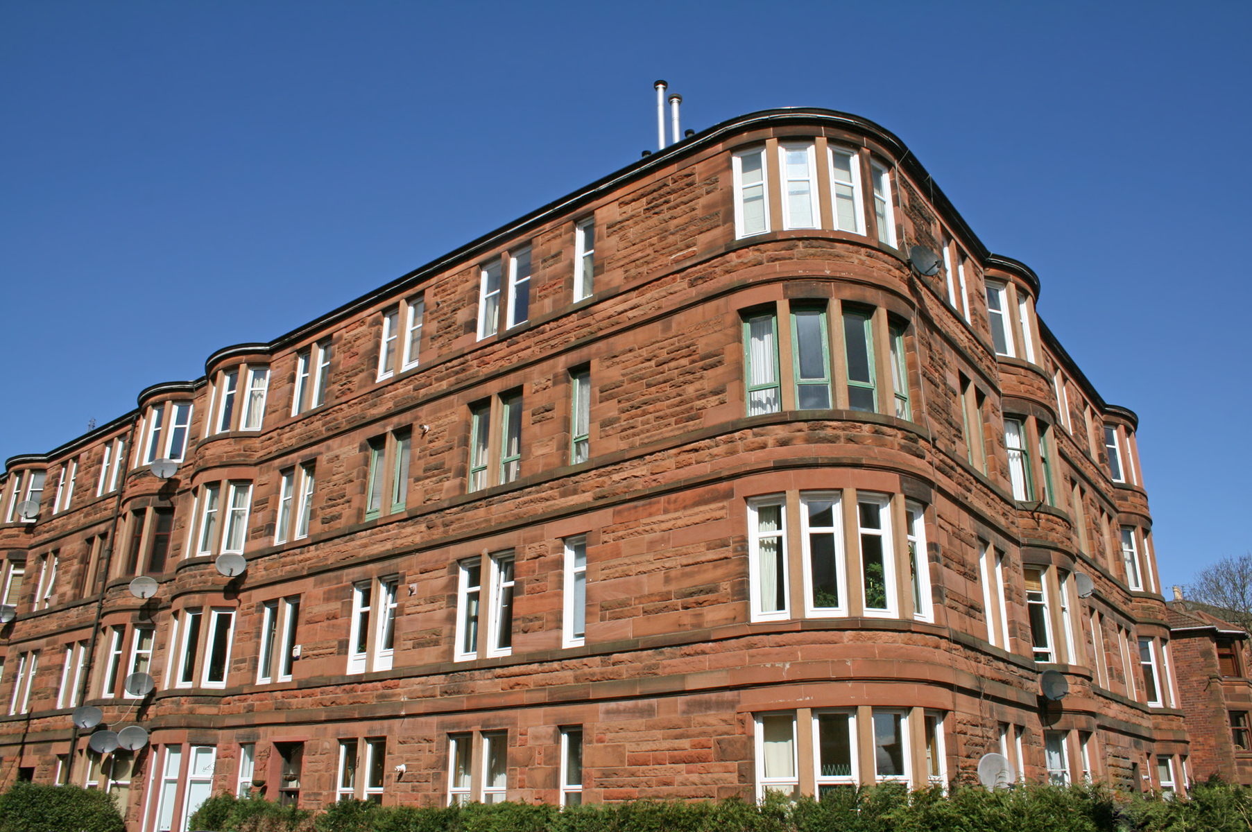 Block of Victorian tenement flats in Glasgow.