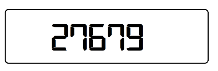 Single rate electronic electricity meter showing reading of 27679