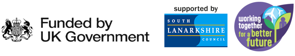 The UK Government and South Lanarkshire Council logos