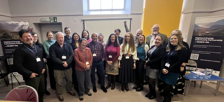 A gathering of the Highland Energy Community Partnership in Dingwall.