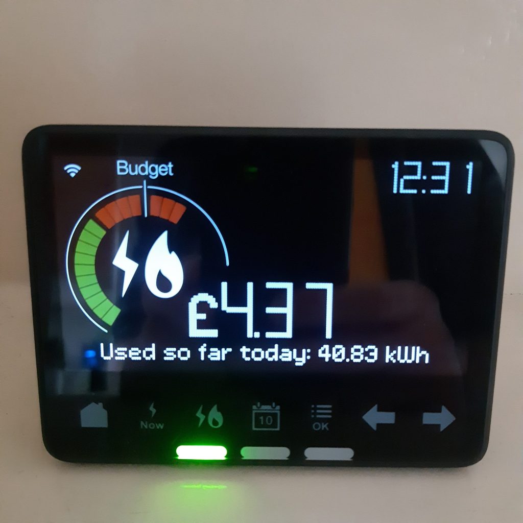 Photo of an in home display for smart meter