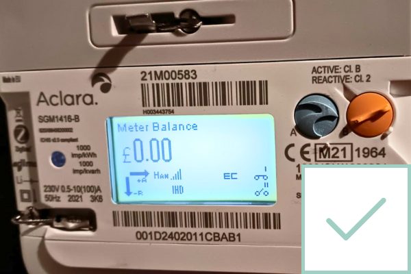 An electricity prepayment meter in emergency credit mode