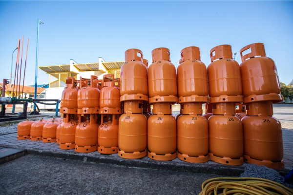 A pallet of Liquid Petroleum Gas canisters